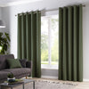 Fusion Sorbonne Ready Made Eyelet Curtains Bottle Green