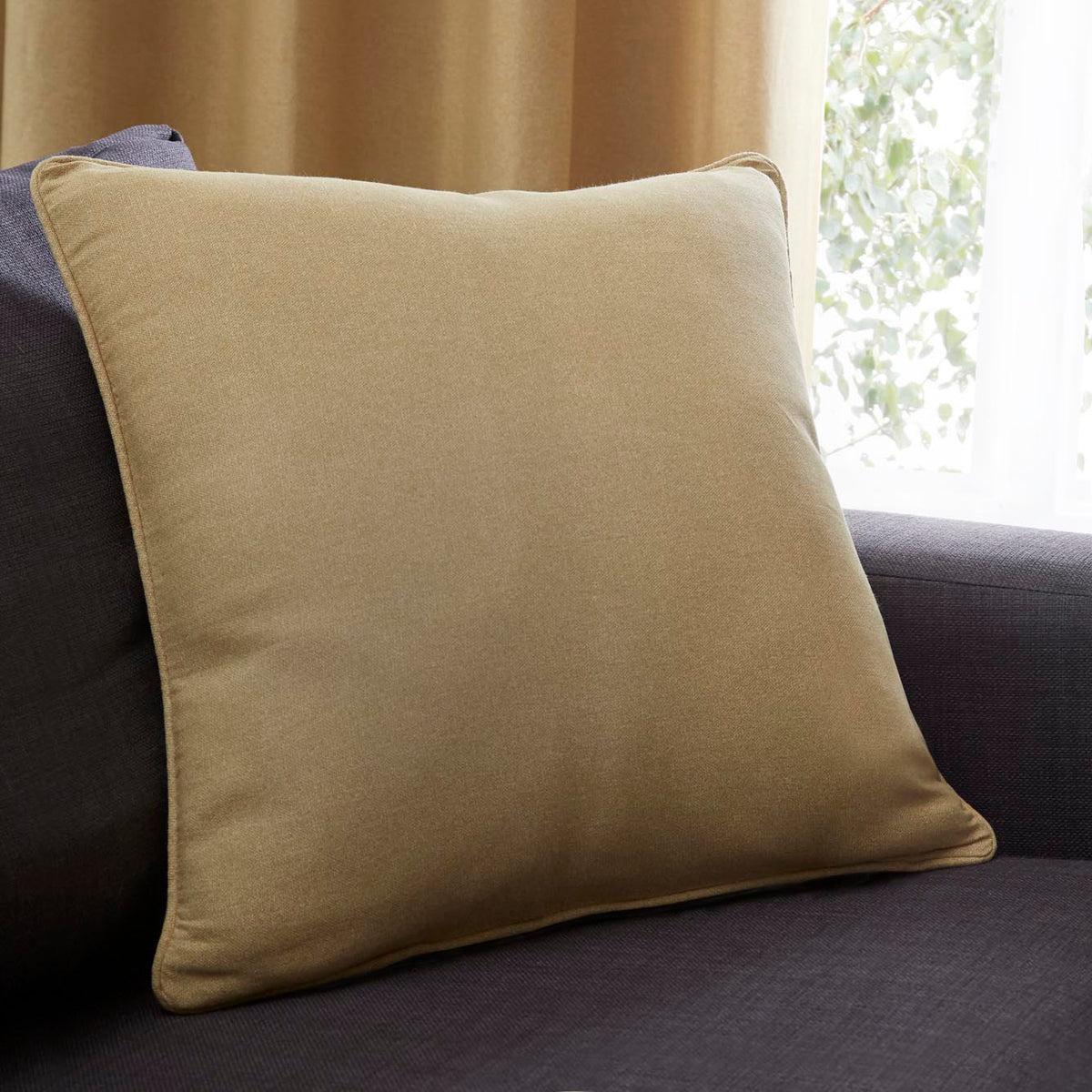 Fusion Sorbonne Filled Cushion 43cm x 43cm Ochre