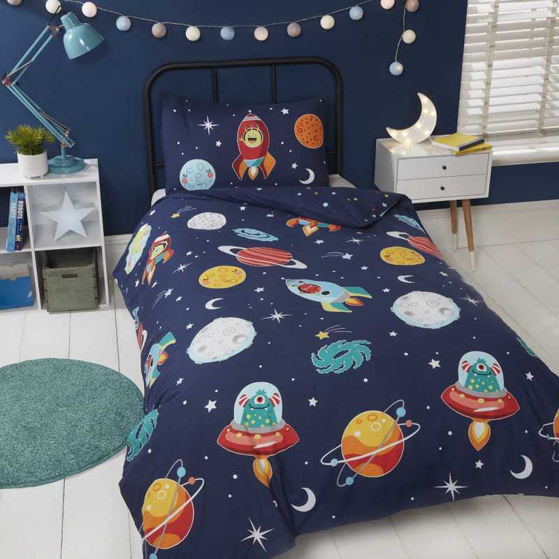 Space And Aliens Bedding Set Multi