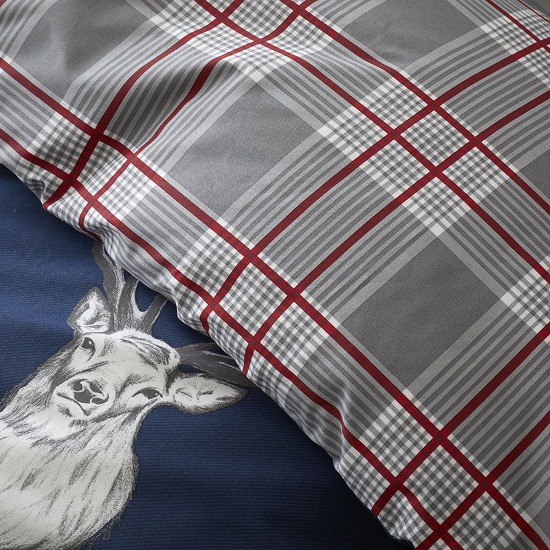 Navy Catherine Lansfield Stag Duvet Cover Bedding Set Terrys