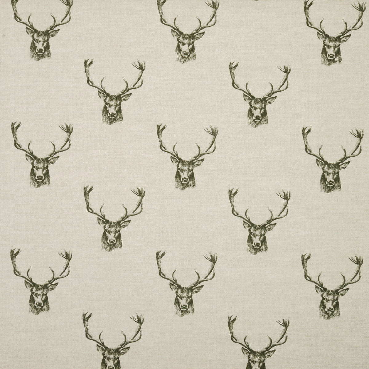 Stags Curtain Fabric Charcoal