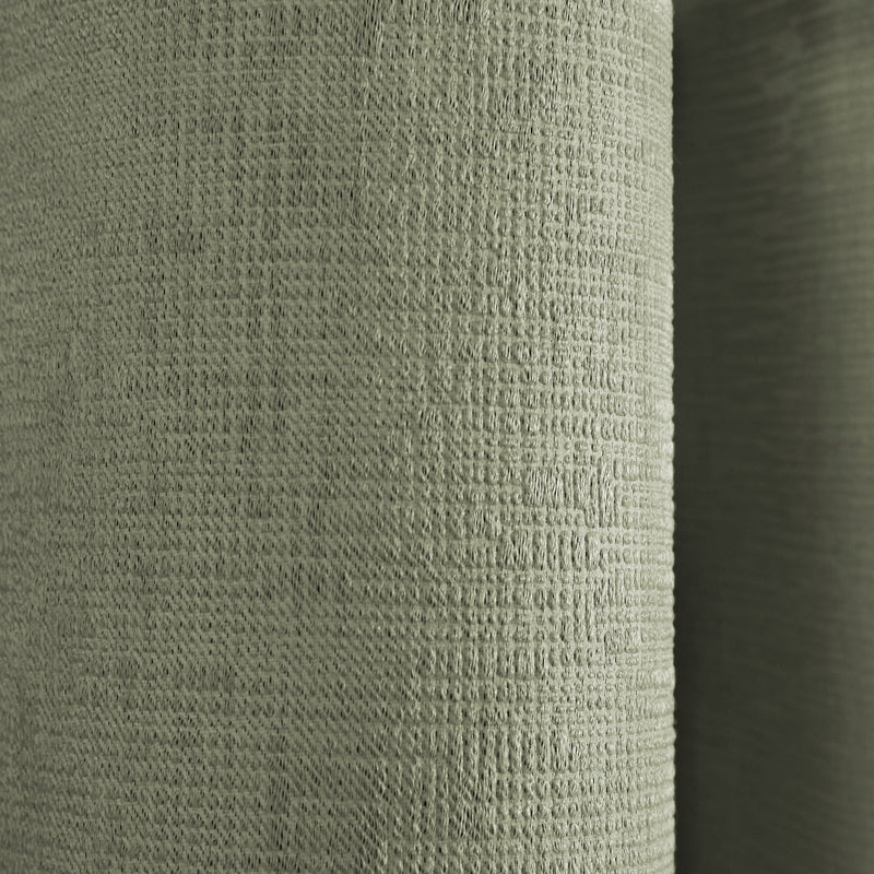 Fusion Strata Woven Dimout Ready Made Eyelet Curtains Green