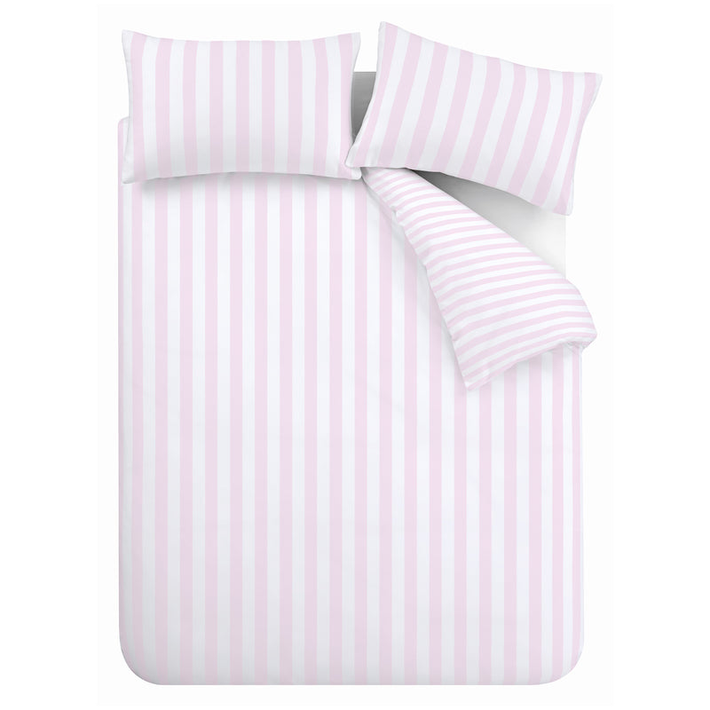 Sassy B Stripe Tease Duvet Cover Bedding Set White Pink