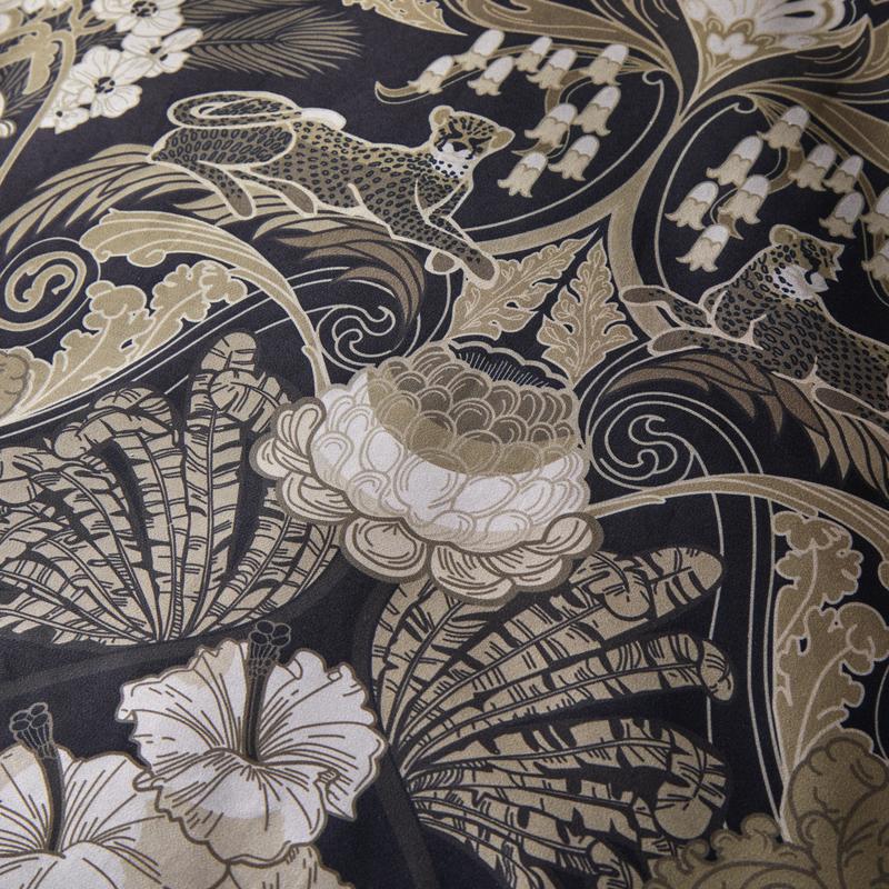 Laurence Llewelyn-Bowen Suburban Jungle Duvet Cover Bedding Set Black Gold