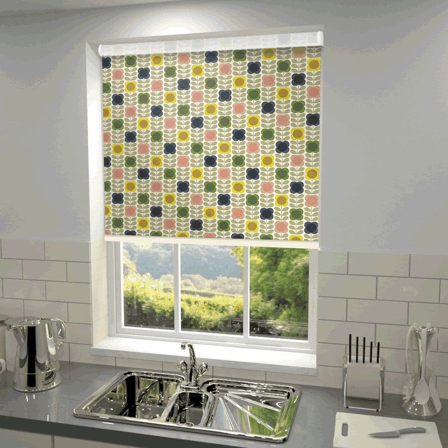 Orla Kiely Summer Flower Stem Made to Measure Blackout Roller Blind Multi