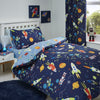 Supersonic Ready Made Lined Curtains Blue