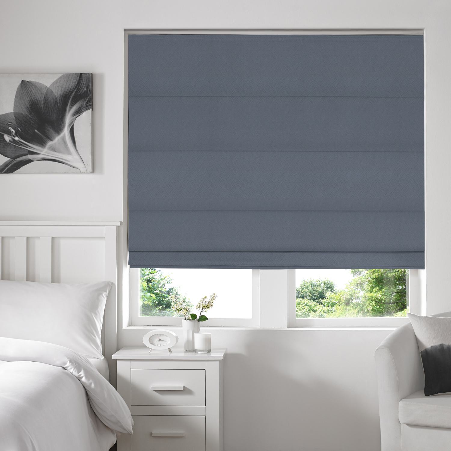 Texas Made to Measure Roman Blind Denim
