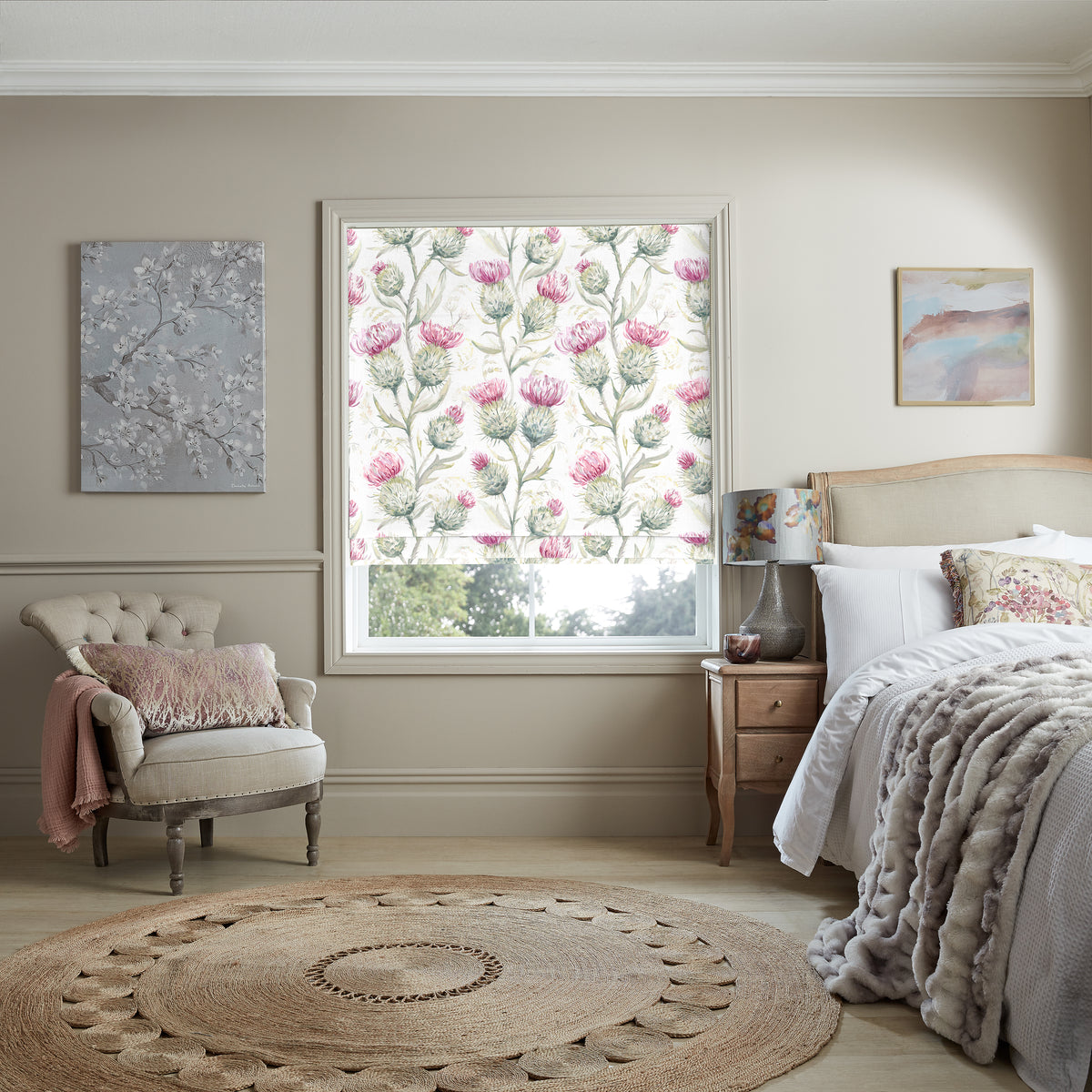 Voyage Thistle Glen Made to Measure Roman Blind Summer