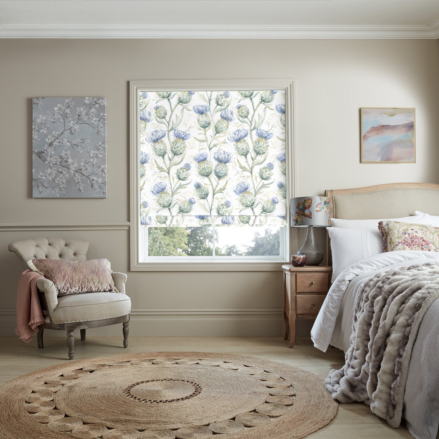 Voyage Thistle Glen Made to Measure Roman Blind Winter