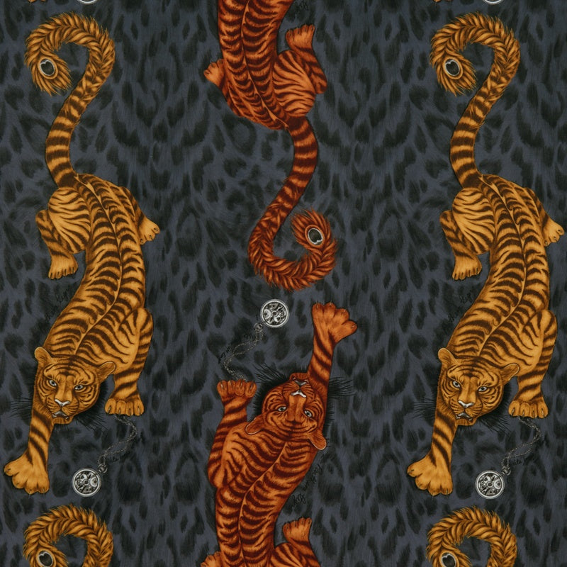 Emma Shipley Tigris Velvet Fabric Flame