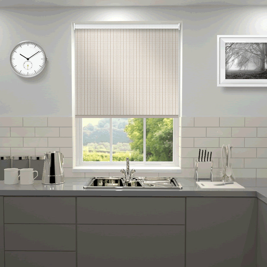 Orla Kiely Tiny Stem Made to Measure Blackout Roller Blind Taupe