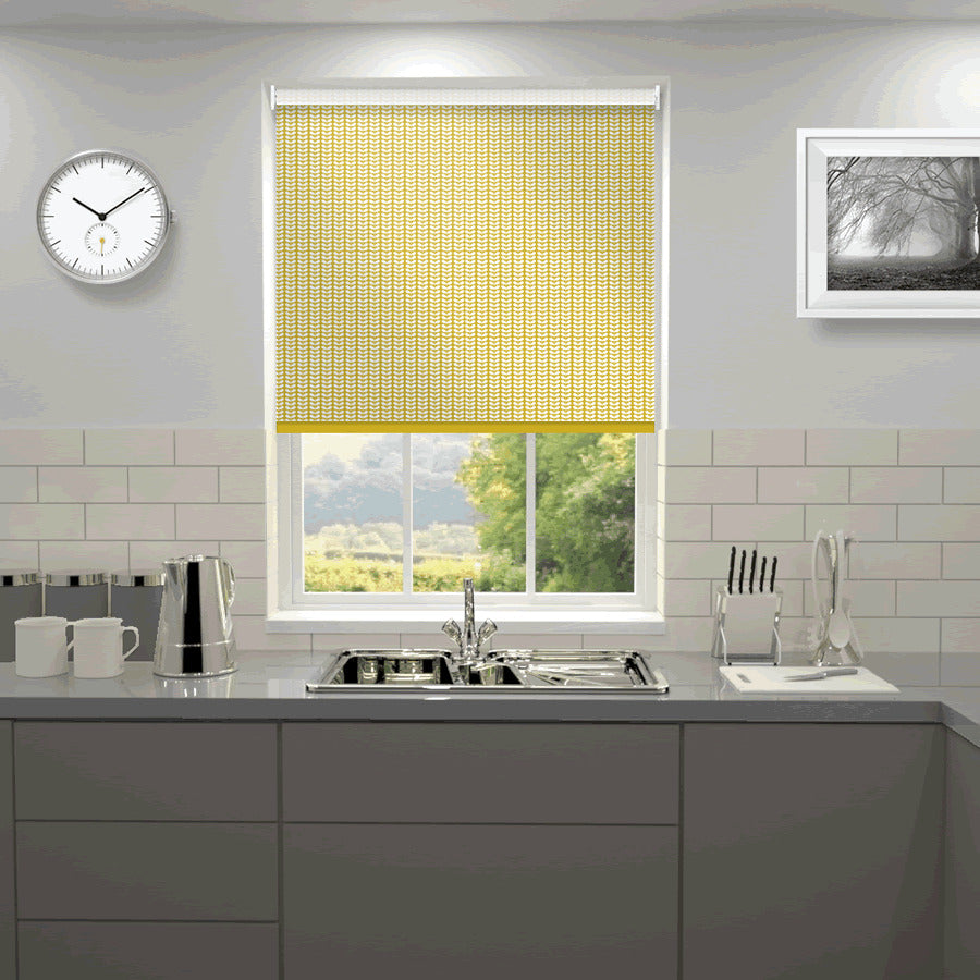 Orla Kiely Tiny Stem Made to Measure Blackout Roller Blind Zest