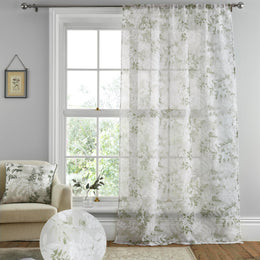 Dreams & Drapes Tiverton Ready Made Single Voile Curtain Green