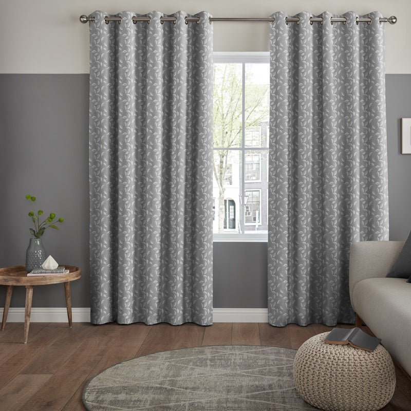 Leaf Vine Made to Measure Curtain Graphite