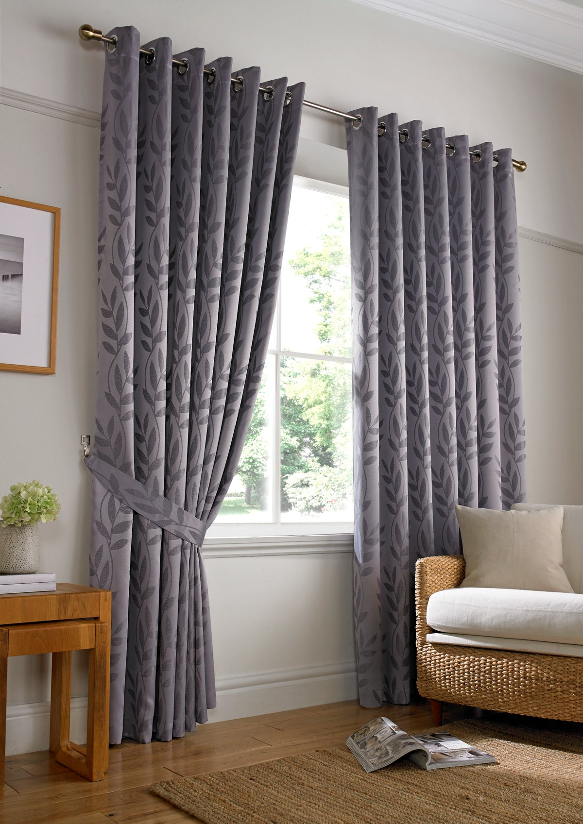 Tivoli Ready Made Eyelet Curtains Silver