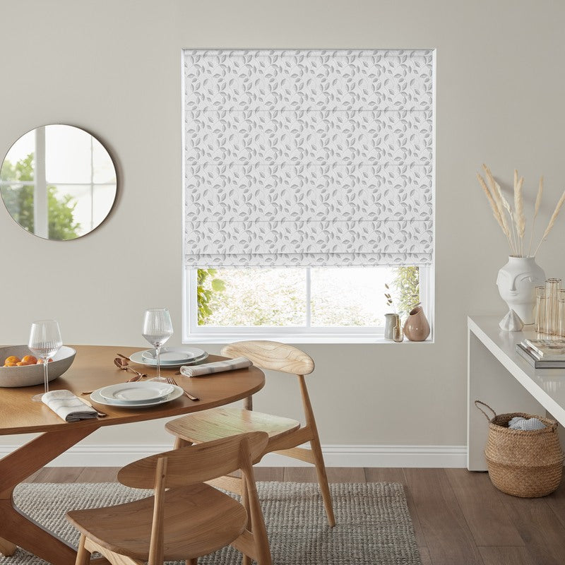 Leaf Vine Made to Measure Roman Blind Platinum