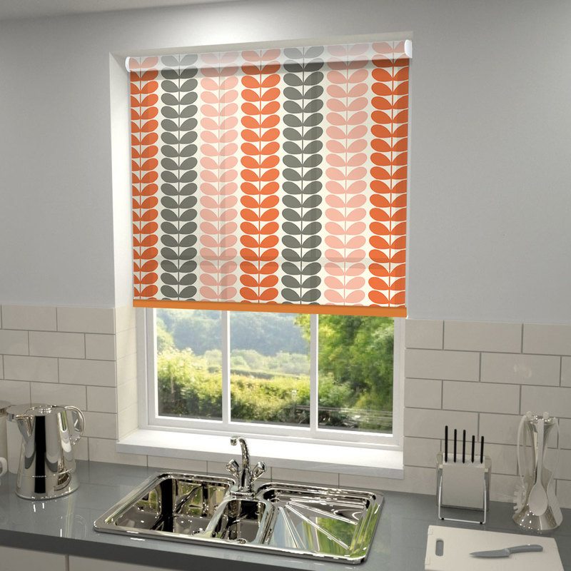 Orla Kiely Trio Stem Made to Measure Roller Blind Persimmon