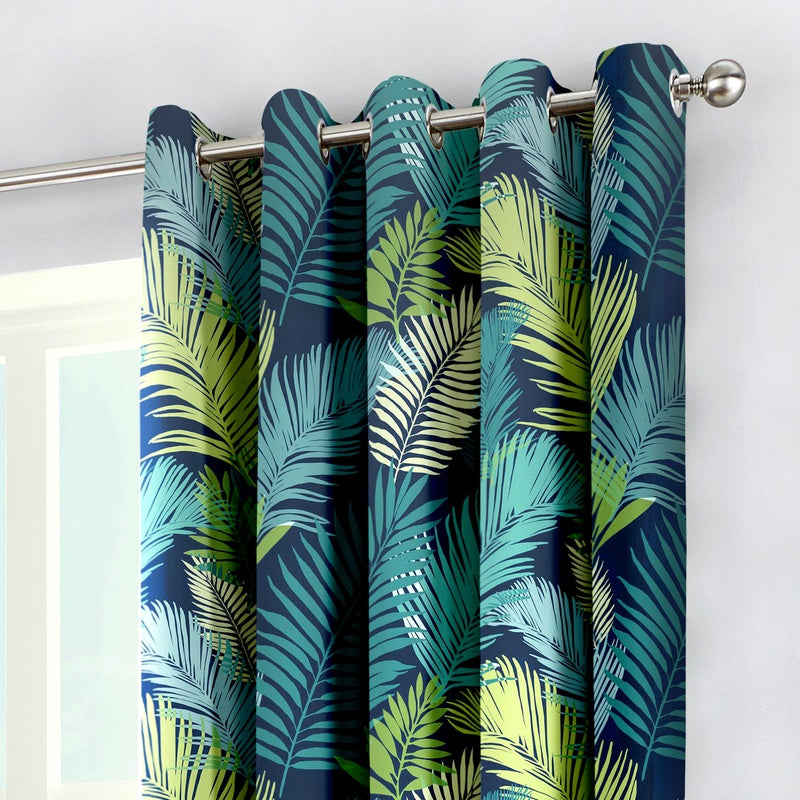 Fusion Tropical Ready Made Eyelet Curtains Multi