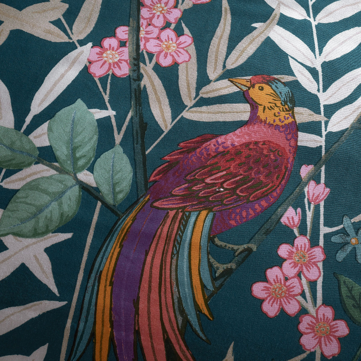 Catherine Lansfield Tropical Floral Birds Duvet Cover Bedding Set Blue