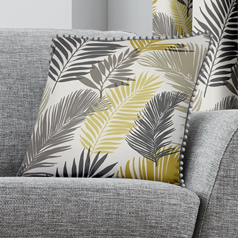 Fusion Tropical Ready Made Eyelet Curtains Ochre