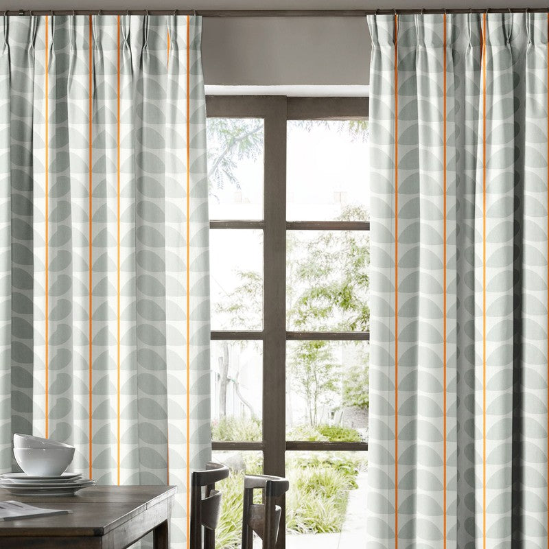 Orla Kiely Two Colour Stem Curtains Warm Grey