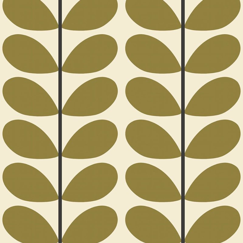 Orla Kiely Two Colour Stem Made to Measure Blackout Roller Blind Olive