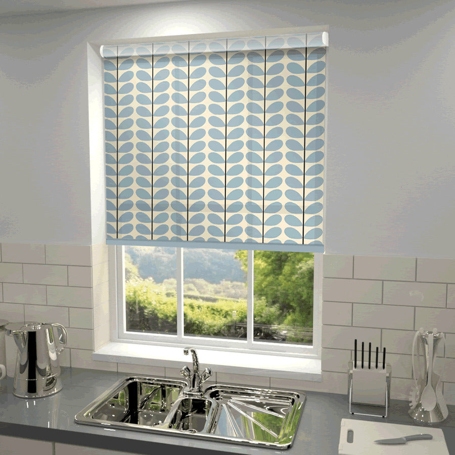 Orla Kiely Two Colour Stem Made to Measure Roller Blind Powder Blue