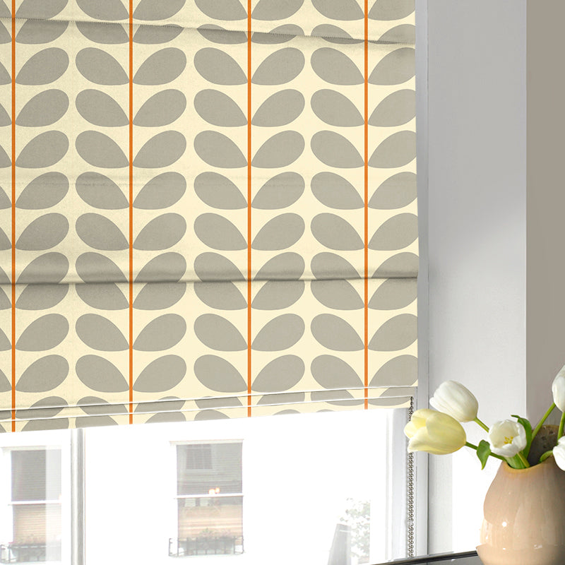 Orla Kiely Two Colour Stem Made to Measure Roman Blind Warm Grey