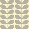Orla Kiely Two Colour Stem Made to Measure Blackout Roller Blind Warm Grey