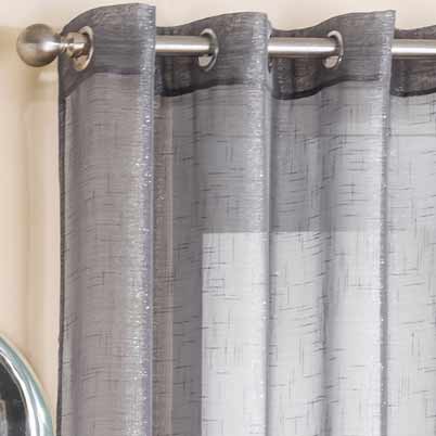 Marrakesh Eyelet Ready Made Single Voile Curtain Grey