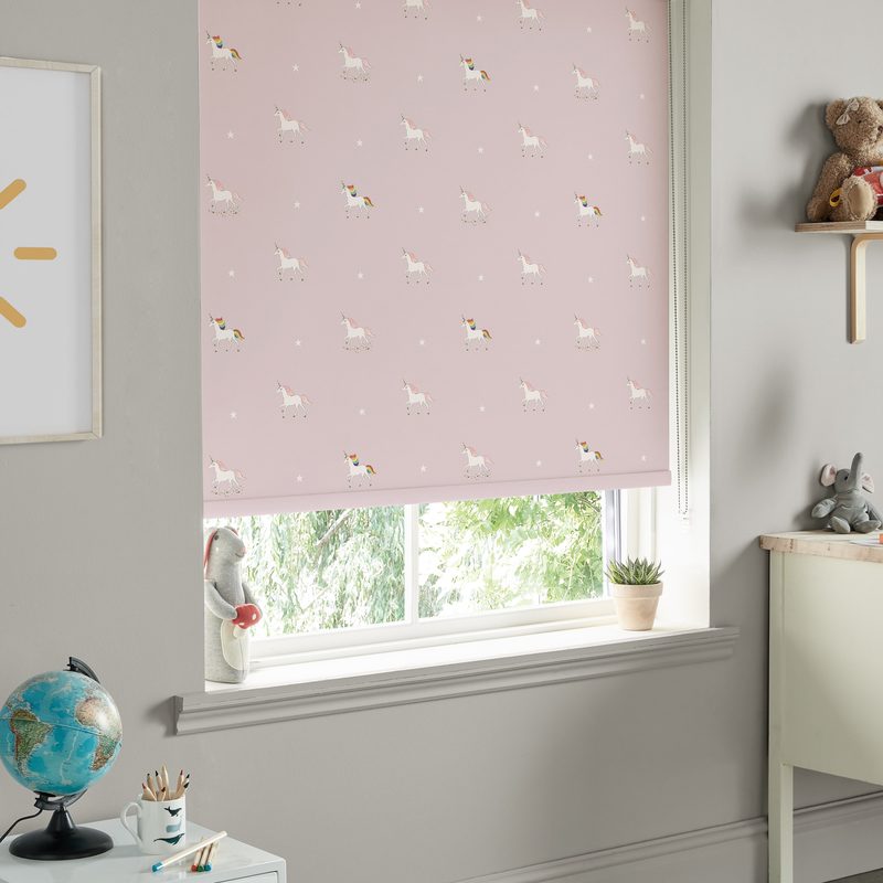 Sophie Allport Unicorn Made to Measure Roller Blind Soft Pink