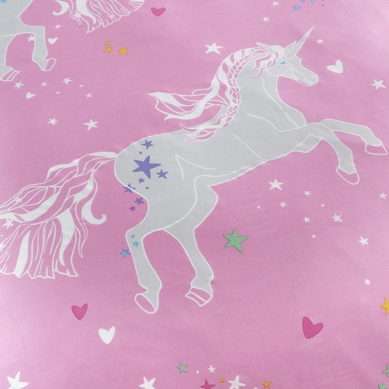 Bedlam Unicorn Glow Childrens Bedding Pink