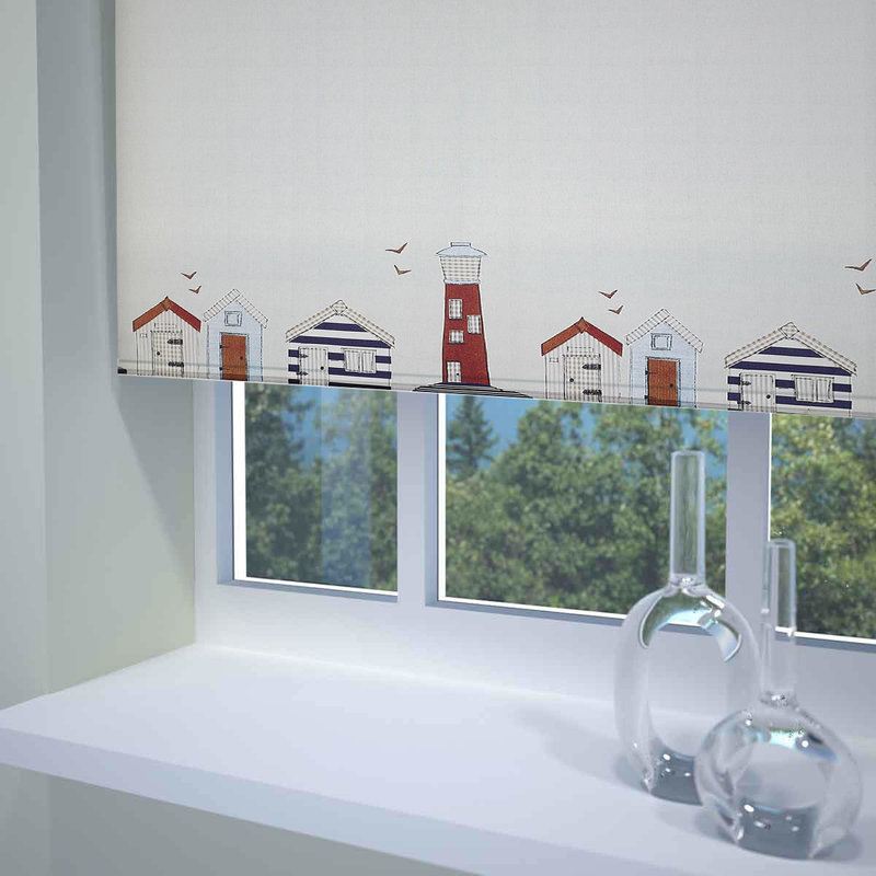 Beach Hut Ready Made Daylight Roller Blind Multi