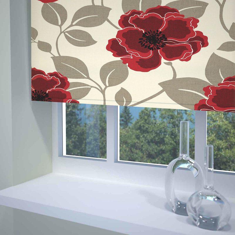 Papavero Ready Made Blackout Roller Blind Red