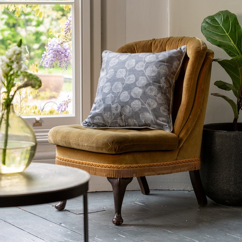 Linda Barker Ursulas Vine Piped Filled Cushion 50cm x 50cm Silver