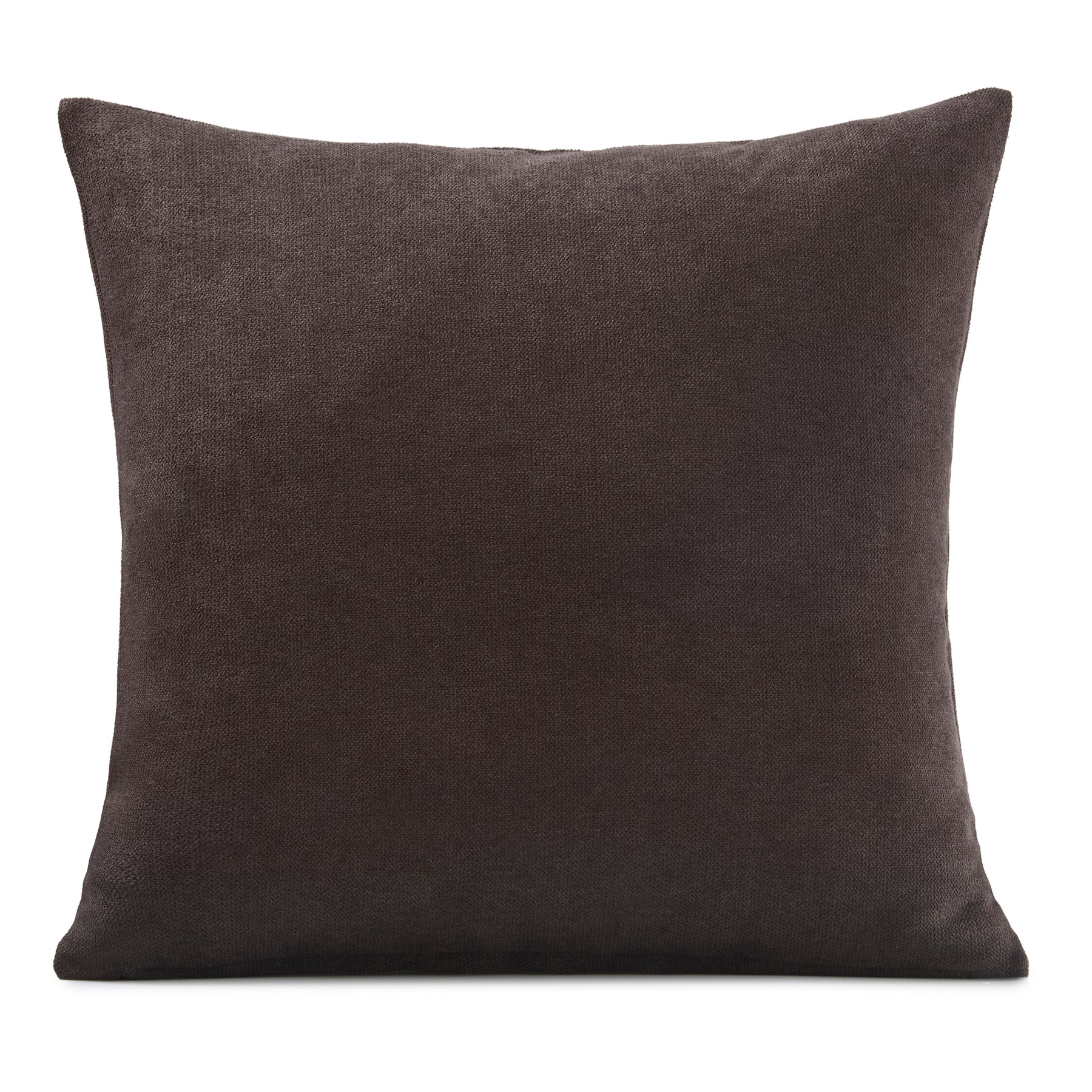 Velvet Chenille Filled Cushion 18x18 Chocolate