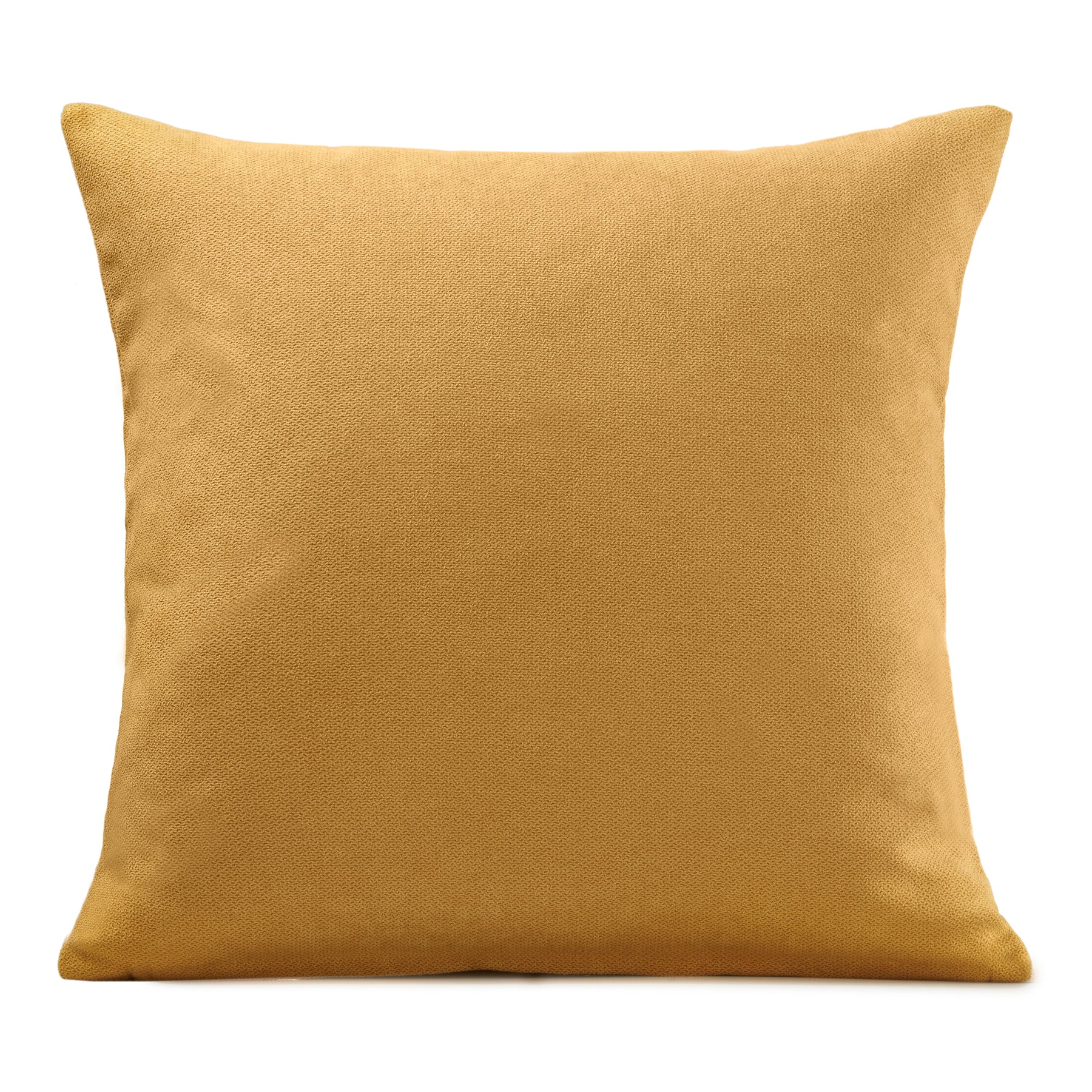 Velvet Chenille Filled Cushion 18x18 Ochre