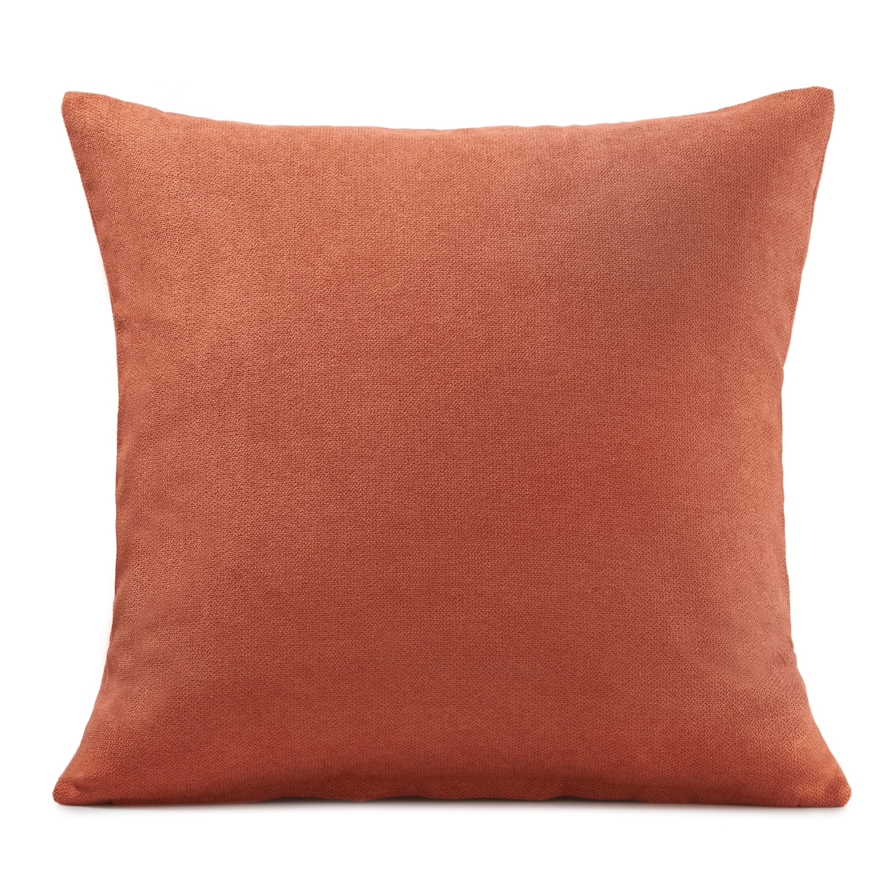 Velvet Chenille Filled Cushion 18x18 Orange
