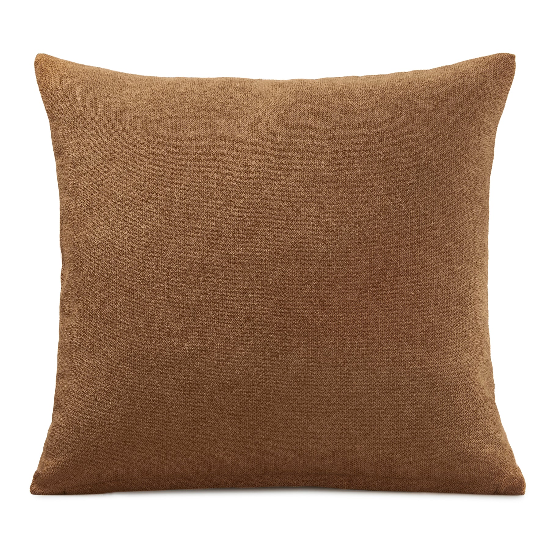 Velvet Chenille Filled Cushion 18x18 Tan