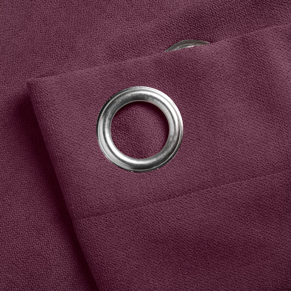 Chenille Ready Made Eyelet Curtains Aubergine