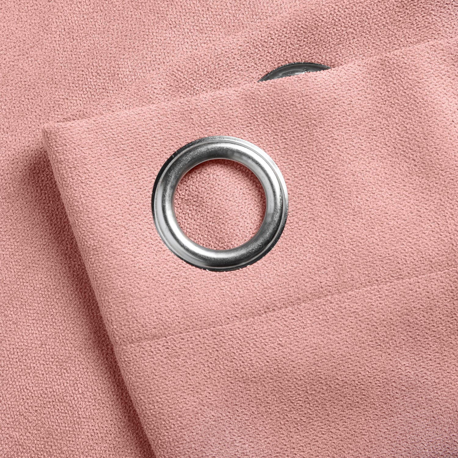 Chenille Ready Made Eyelet Curtains Blush