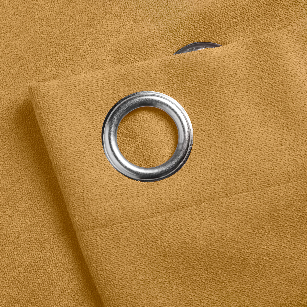 Chenille Ready Made Eyelet Curtains Ochre