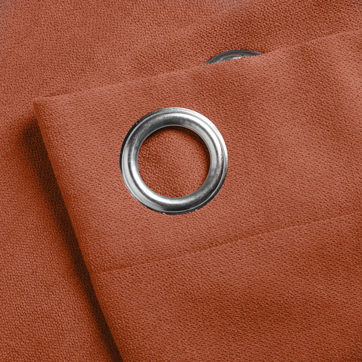 Chenille Ready Made Eyelet Curtains Orange