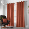 Chenille Ready Made Eyelet Curtains Orange