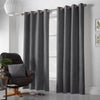 Chenille Ready Made Eyelet Curtains Slate