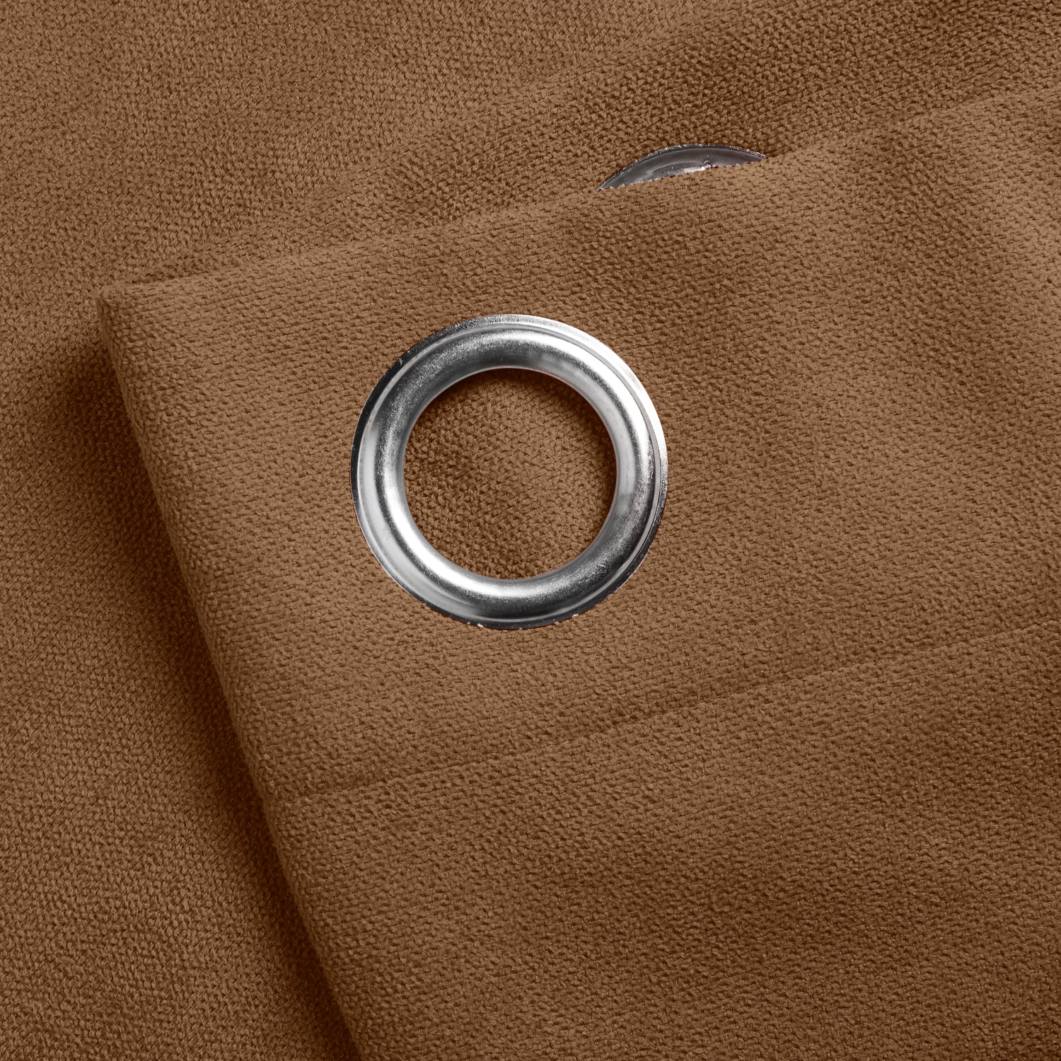Chenille Ready Made Eyelet Curtains Tan