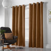 Chenille Ready Made Eyelet Curtains Tan