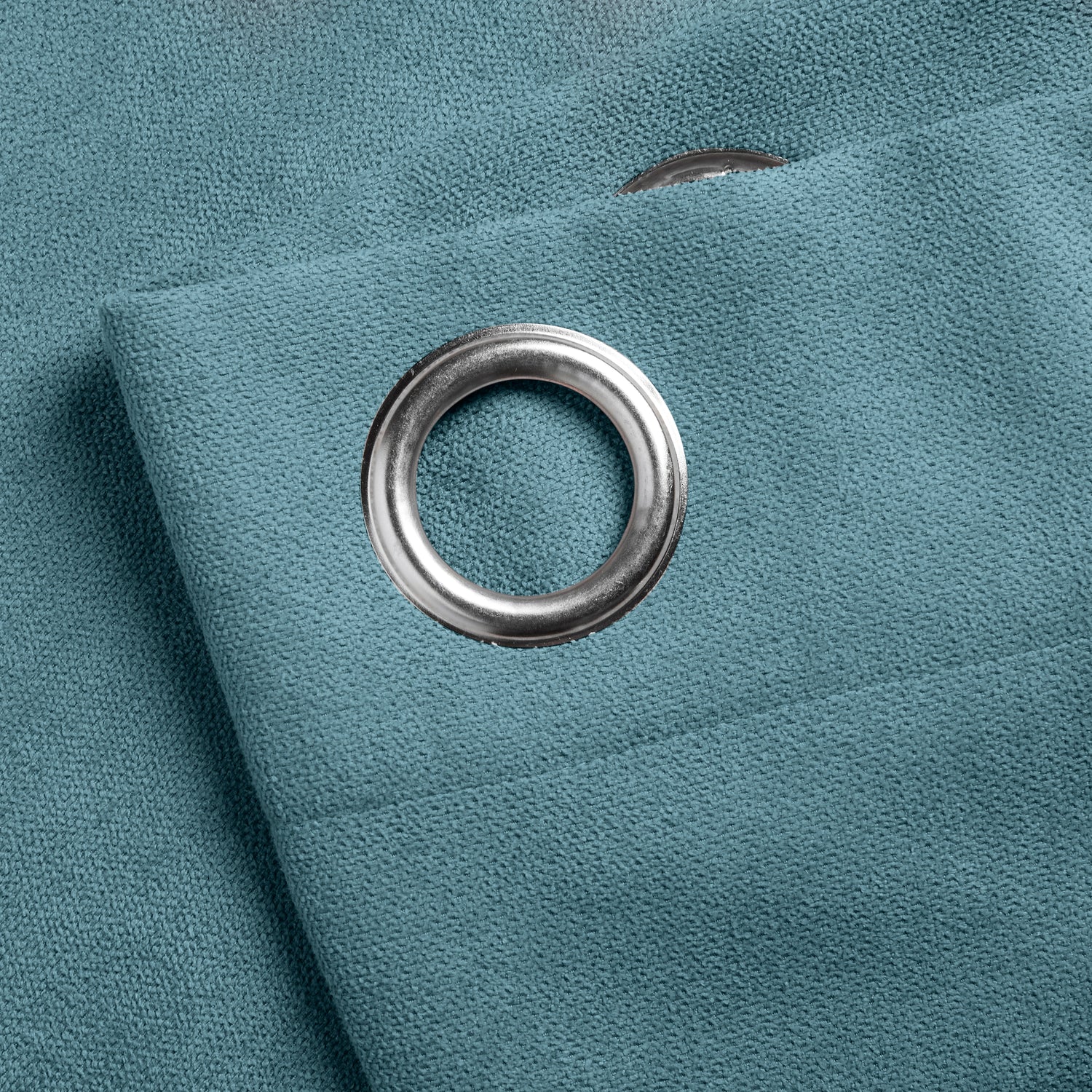 Chenille Ready Made Eyelet Curtains Teal