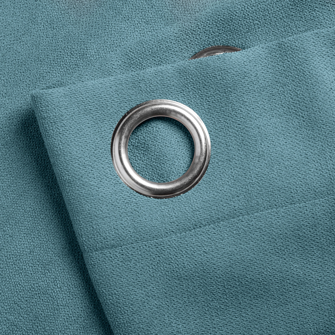 Chenille Ready Made Eyelet Curtains Teal