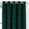 Paoletti Verona Crushed Velvet Ready Made Eyelet Curtains Emerald